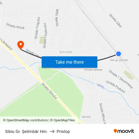 Sibiu Gr. Şelimbăr Hm. to Prislop map