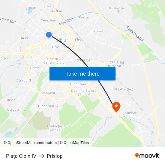 Piața Cibin IV to Prislop map