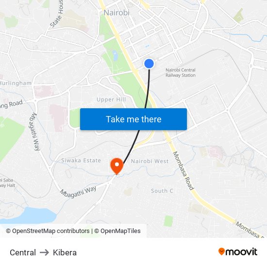 Central to Kibera map