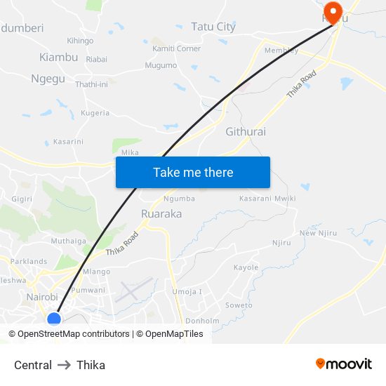 Central to Thika map