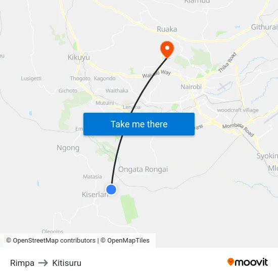 Rimpa to Kitisuru map