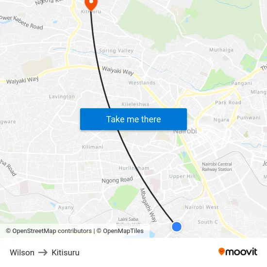 Wilson to Kitisuru map