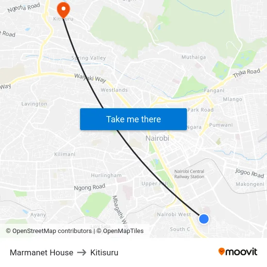 Marmanet House to Kitisuru map