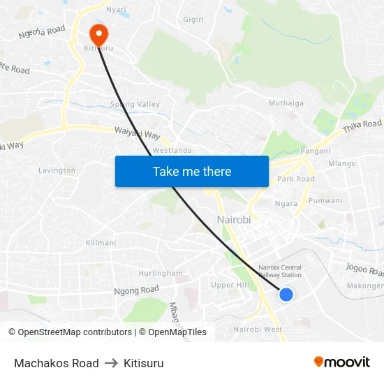 Machakos Road to Kitisuru map