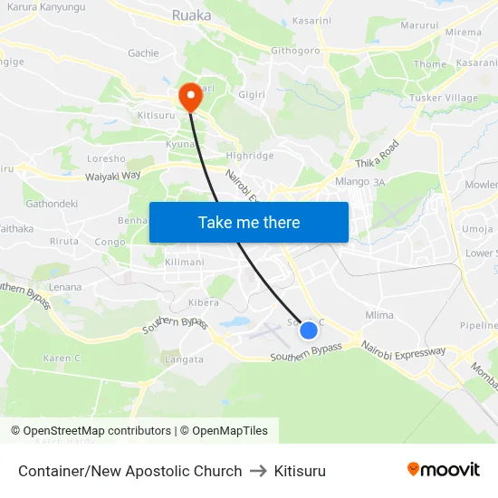 Container/New Apostolic Church to Kitisuru map