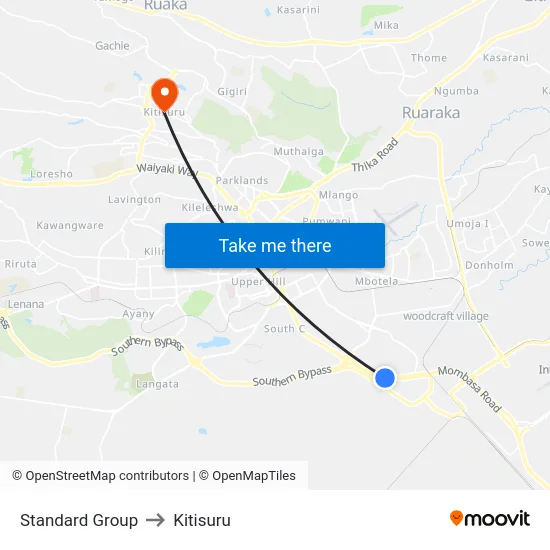 Standard Group to Kitisuru map