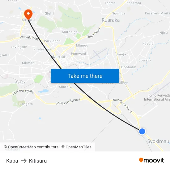 Kapa to Kitisuru map