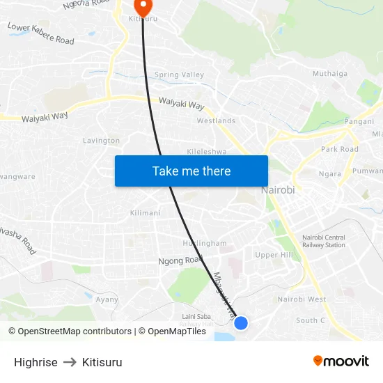 Highrise to Kitisuru map