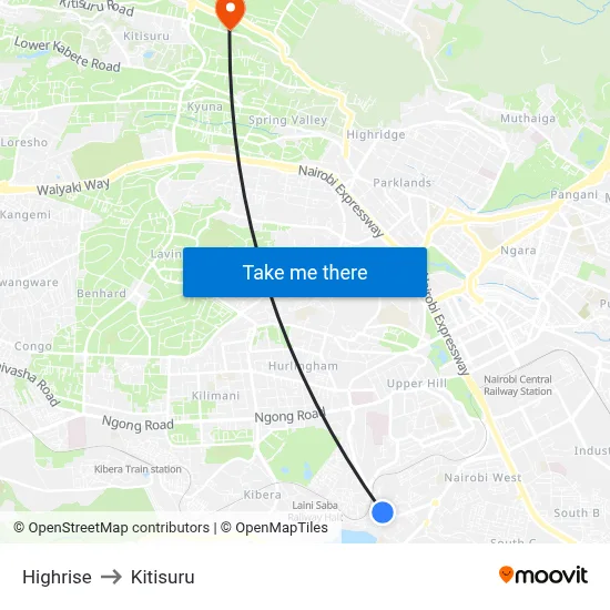 Highrise to Kitisuru map