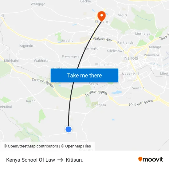 Kenya School Of Law to Kitisuru map