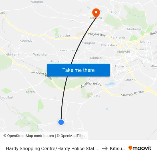 Hardy Shopping Centre/Hardy Police Station to Kitisuru map