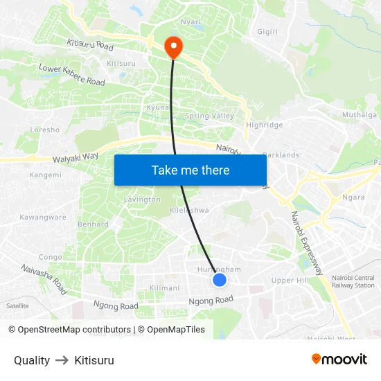 Quality to Kitisuru map