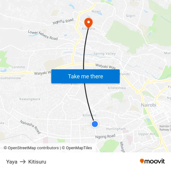 Yaya to Kitisuru map