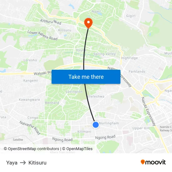 Yaya to Kitisuru map