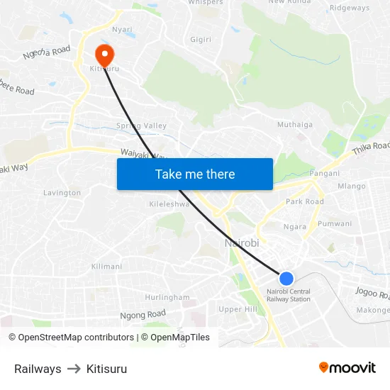 Railways to Kitisuru map