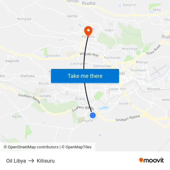 Oil Libya to Kitisuru map
