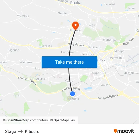 Stage to Kitisuru map