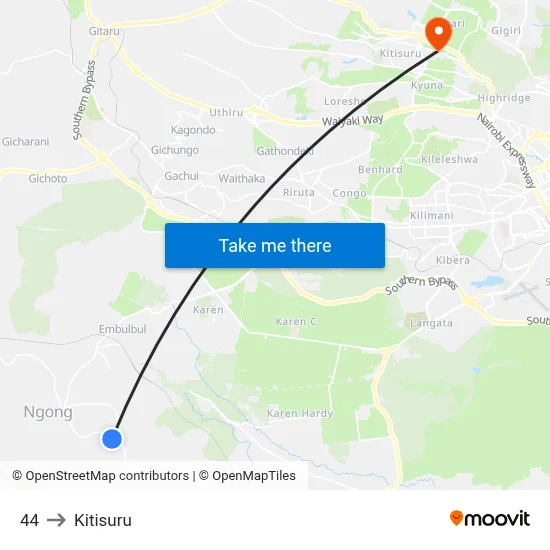 44 to Kitisuru map