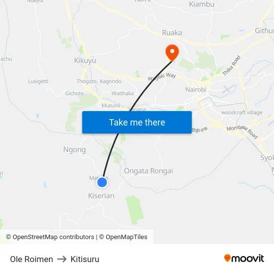 Ole Roimen to Kitisuru map