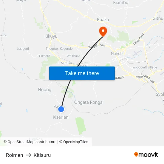 Roimen to Kitisuru map
