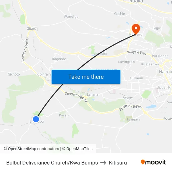 Bulbul Deliverance Church/Kwa Bumps to Kitisuru map