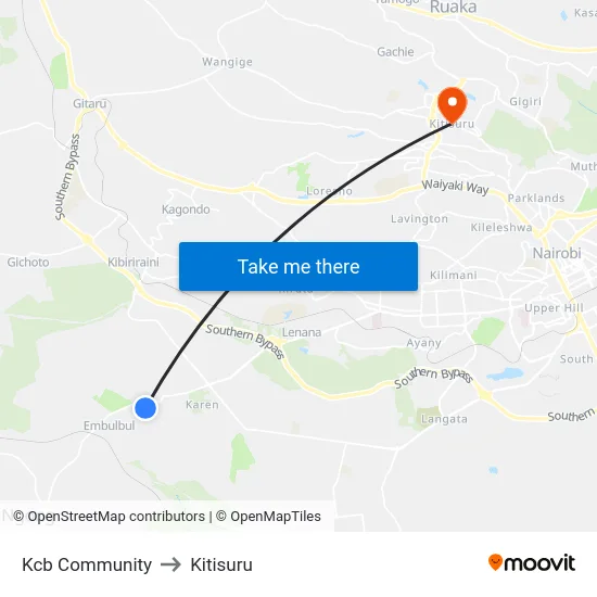 Kcb Community to Kitisuru map