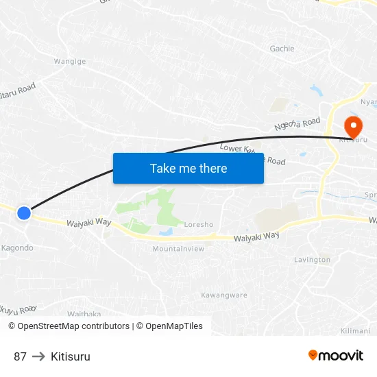 87 to Kitisuru map