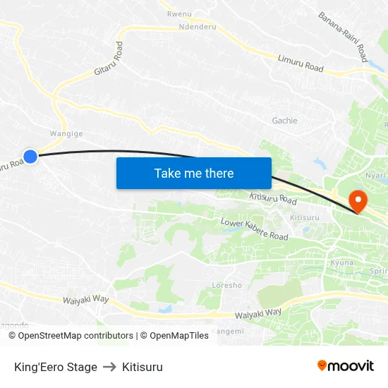 King'Eero Stage to Kitisuru map