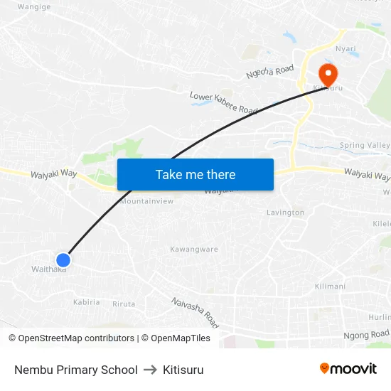 Nembu Primary School to Kitisuru map