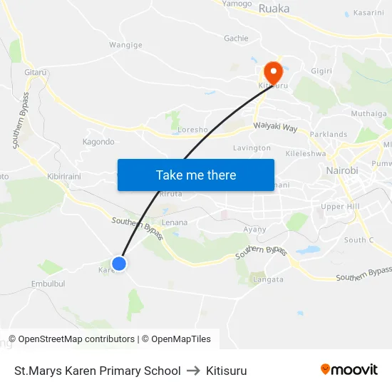 St.Marys Karen Primary School to Kitisuru map