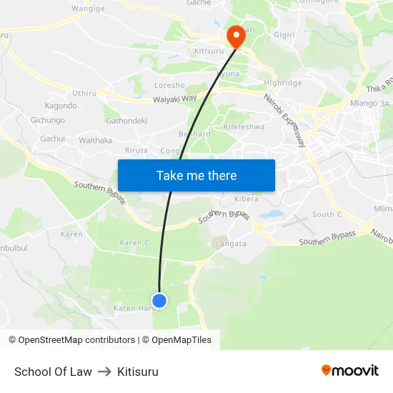 School Of Law to Kitisuru map