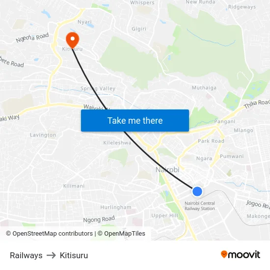 Railways to Kitisuru map