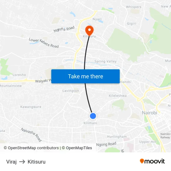 Viraj to Kitisuru map