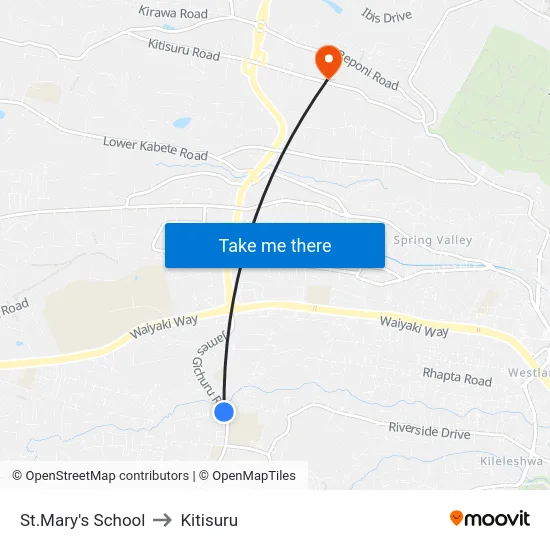 St.Mary's School to Kitisuru map