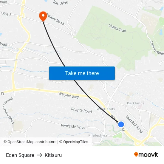 Eden Square to Kitisuru map