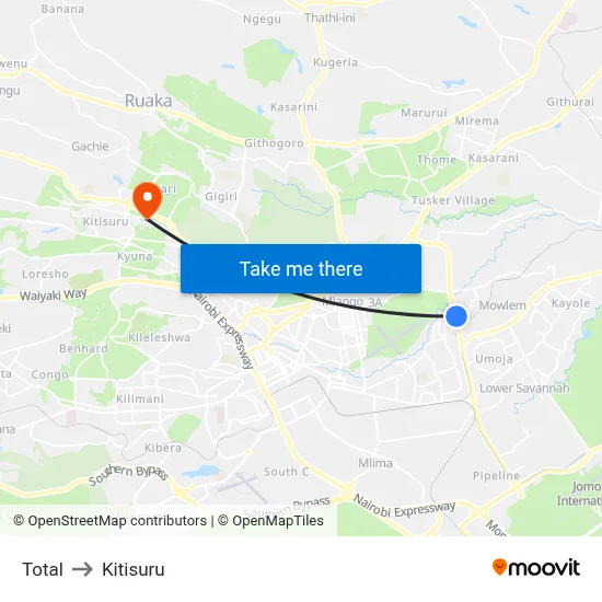 Total to Kitisuru map