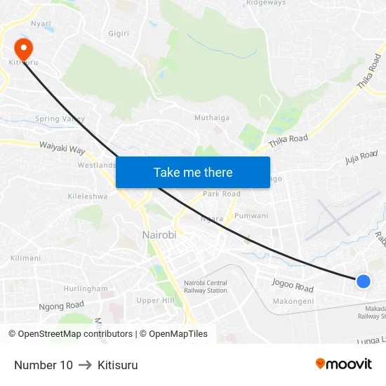 Number 10 to Kitisuru map