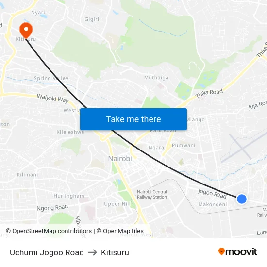 Uchumi Jogoo Road to Kitisuru map