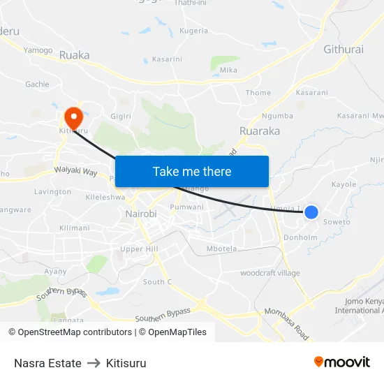 Nasra Estate to Kitisuru map