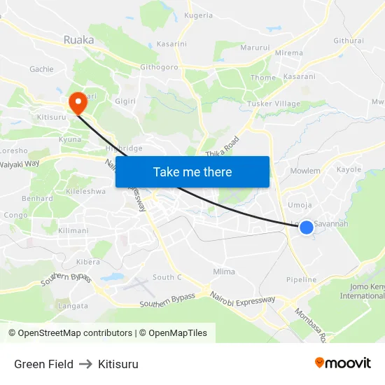Green Field to Kitisuru map