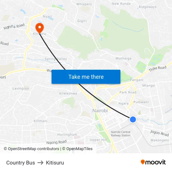 Country Bus to Kitisuru map
