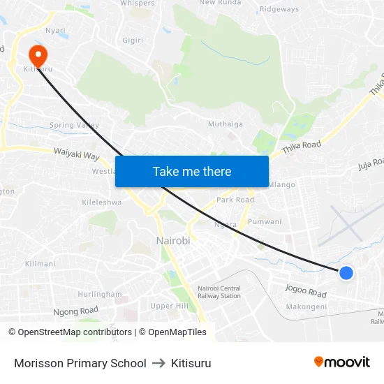 Morisson Primary School to Kitisuru map