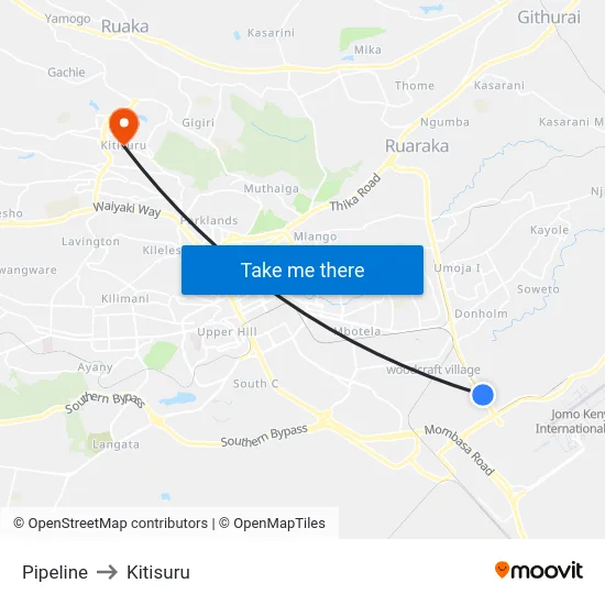 Pipeline to Kitisuru map
