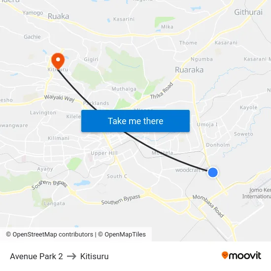 Avenue Park 2 to Kitisuru map