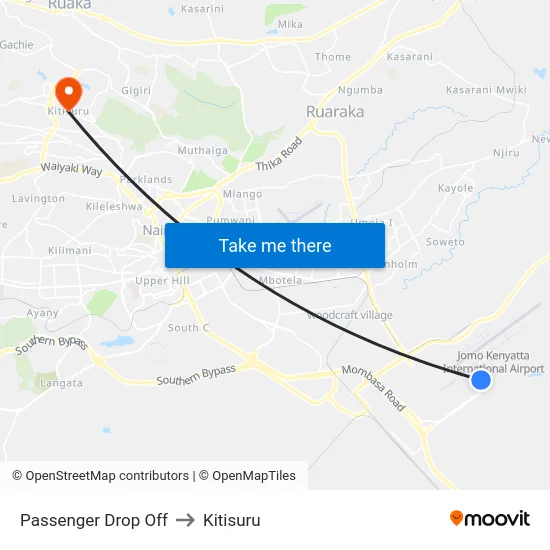 Passenger Drop Off to Kitisuru map
