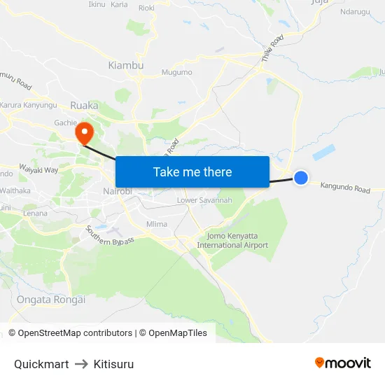 Quickmart to Kitisuru map