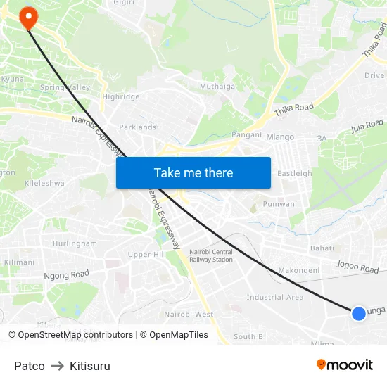 Patco to Kitisuru map