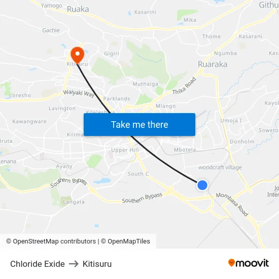 Chloride Exide to Kitisuru map