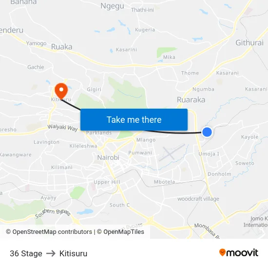 36 Stage to Kitisuru map