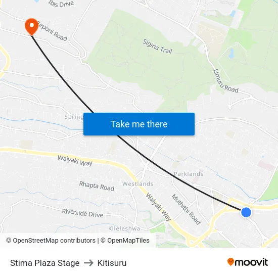 Stima Plaza Stage to Kitisuru map